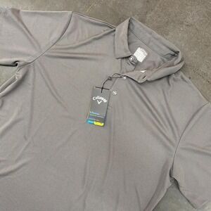 Callaway Mens Opti-Dri Gray Golf Polo NWT Shirt Size Large